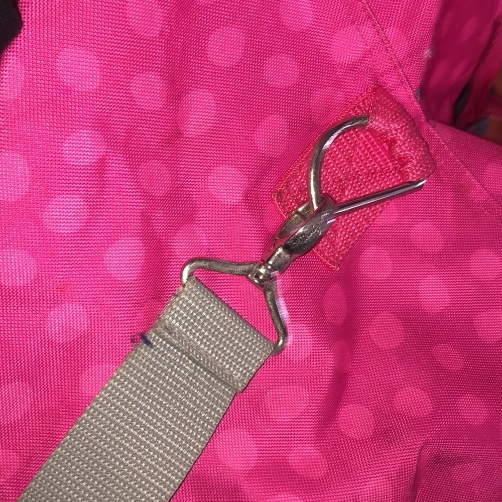 Thirty one duffel bag polka dot travel bag large thirty one bag pink and gray - Picture 5 of 15